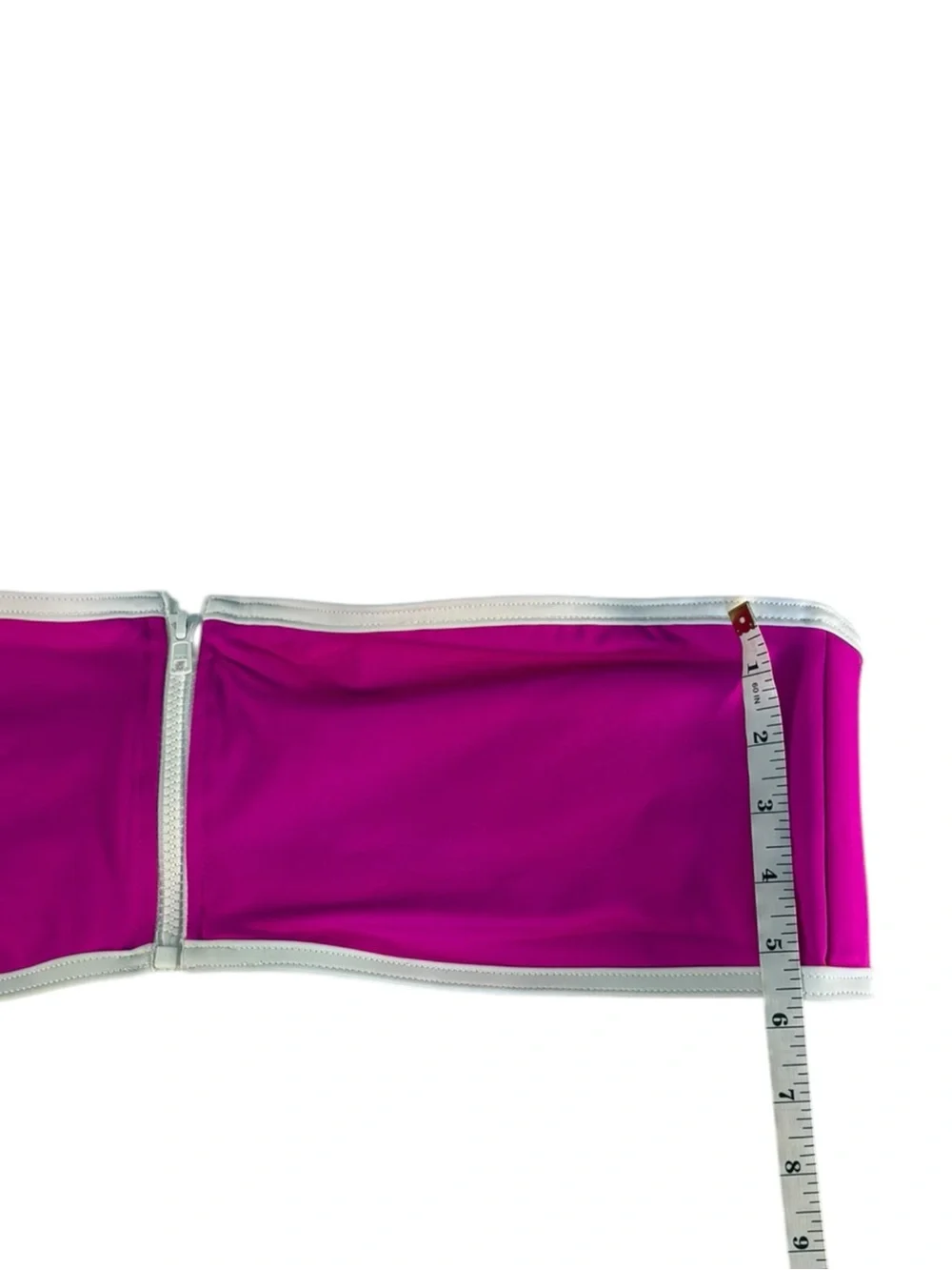 SKIMS Sporty Zipper Swim Bikini Set 3X Hibiscus Pink Bandeau Dipped Tanga
